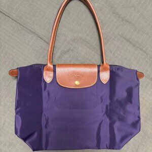 Brand new purple medium Longchamp women's canvas bag